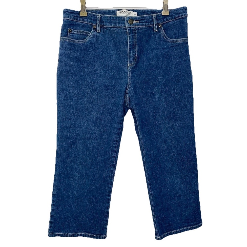 Tribal Jeans Size 10 Women's Wide Leg Cropped - 5 pocket Stretch
